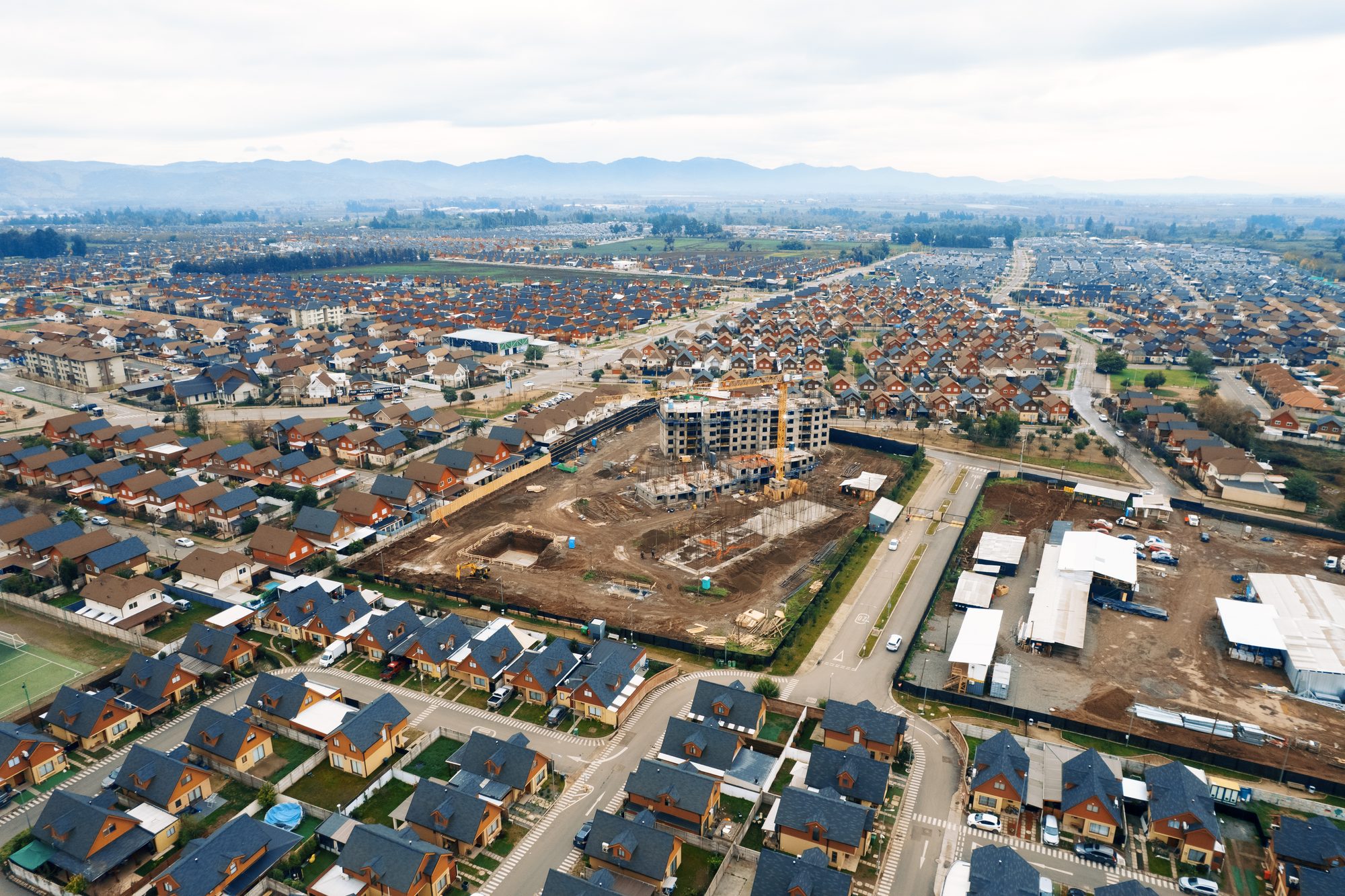 Vista aérea de la obra en construcción